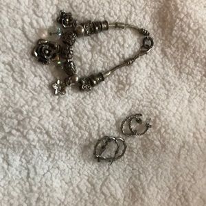 Charm bracelet and earrings